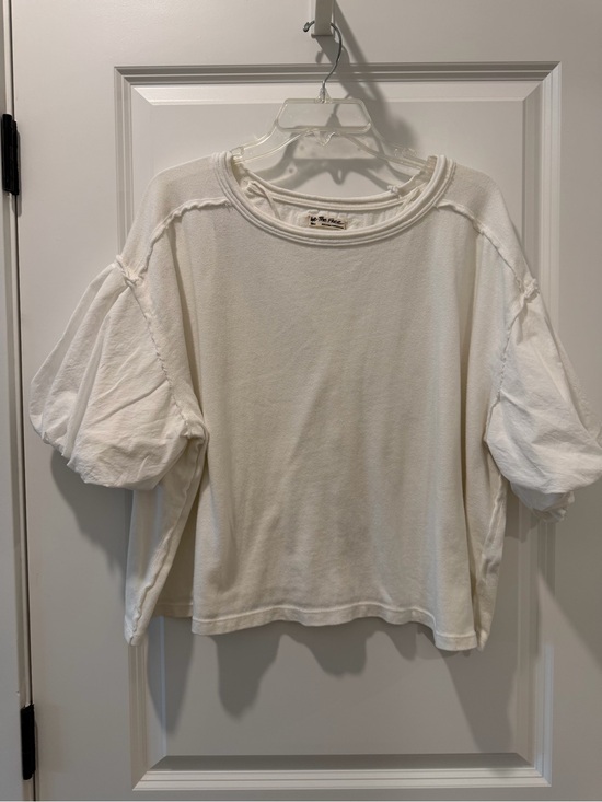 We The Free Tops - Free people we the free Women's Cream Puff-Sleeve Cotton Top - Cream